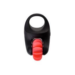 Чёрно-красное эрекционное виброкольцо Erotist