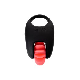 Чёрно-красное эрекционное виброкольцо Erotist