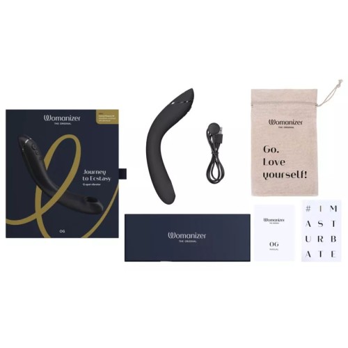 Темно-серый стимулятор G-точки Womanizer OG c технологией Pleasure Air и вибрацией - 17,7 см.