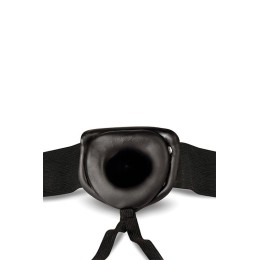 Черный мужской страпон DR. SKIN 7INCH HOLLOW STRAP ON - 17 см.