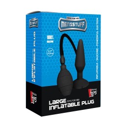 Чёрная анальная втулка с функцией расширения Large Inflatable Plug - 14,5 см.