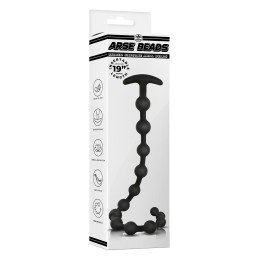 Черная анальная цепочка Ribbed Silicone Anal Beads - 48,3 см.