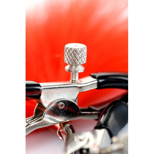 Зажимы для сосков с красным пухом Theatre