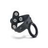 Черное эрекционное кольцо с подхватом мошонки на кнопках VS6