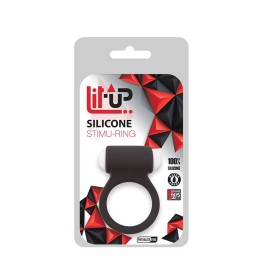 Чёрное эрекционное виброкольцо LIT-UP SILICONE STIMU RING 3 BLACK