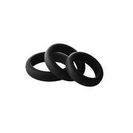 Набор из 3 черных эрекционных колец Smooth Silicone Cockring Pack