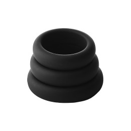 Набор из 3 черных эрекционных колец Smooth Silicone Cockring Pack