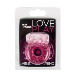 Розовое эрекционное виброкольцо с бабочкой