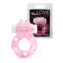 Розовое эрекционное виброкольцо в форме зайчика