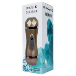 Двусторонний мастурбатор с вибрацией Double Delight - вагина и ротик