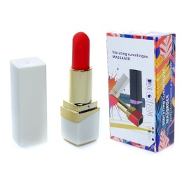 Белый мини-вибратор в форме помады