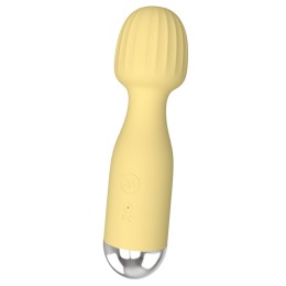 Желтый мини-вибратор с шаровидной головкой