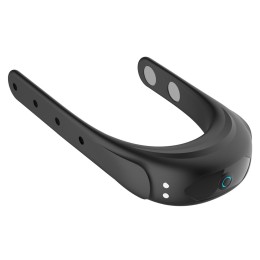 Черное эрекционное виброкольцо на ремешках