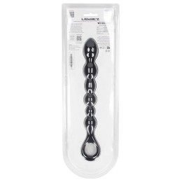 Черная силиконовая цепочка Beaded Snake Silicone Anal Probe with Loop - 26 см.