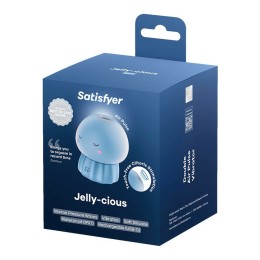 Голубой вакуумный стимулятор клитора в форме медузы Satisfyer Jelly-cious