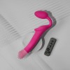 Ярко-розовый безремневой страпон Strap-on-me Vibrating Bendable Strap-On size M