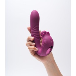 Фиолетовый вибратор Selove Campanula с вращающимся стимулятором клитора - 18,2 см.