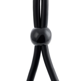 Черное лассо на пенис с одной бусиной