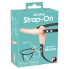 Телесный поясной страпон с вибрацией Vibrating Strap-On - 15,7 см.