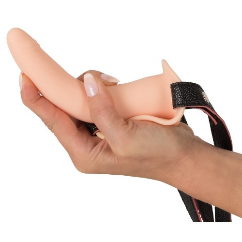 Телесный поясной страпон с вибрацией Vibrating Strap-On - 15,7 см.