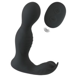 Черная анальная пробка с вибрацией, вращением и пультом ДУ RC Butt Plug with 2 Functions