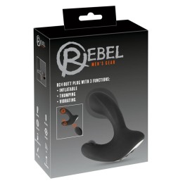 Черная анальная вибропробка с функцией расширения RC Butt Plug with 3 functions