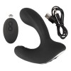 Черная анальная вибропробка с функцией расширения RC Butt Plug with 3 functions