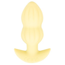 Желтая анальная пробка с вибрацией Cuties Vibrating Mini Butt Plug - 8 см.