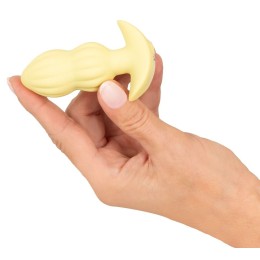 Желтая анальная пробка с вибрацией Cuties Vibrating Mini Butt Plug - 8 см.