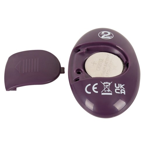 Фиолетовая насадка на член с клиторальным отростком и пультом ДУ RC Couple’s Vibrator 2