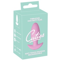Розовая анальная пробка с вибрацией Cuties Vibrating Mini Butt Plug - 8 см.