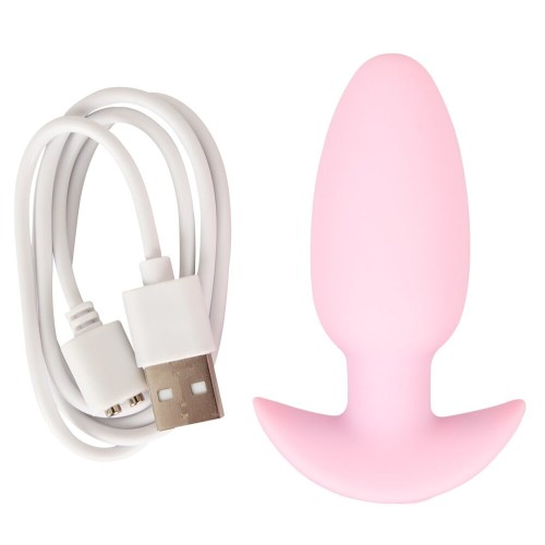 Розовая анальная пробка с вибрацией Cuties Vibrating Mini Butt Plug - 8 см.