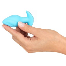 Голубая анальная пробка с вибрацией Cuties Vibrating Mini Butt Plug - 8 см.