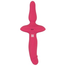Розовый двусторонний вибратор 2in1 Vibrator & Butt Plug