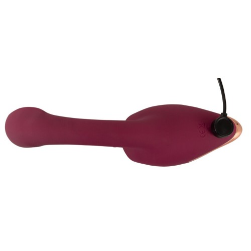 Малиновый вибратор с подвижными язычками 2 Function Vibrator - 20,6 см.