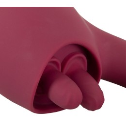 Малиновый вибратор с подвижными язычками 2 Function Vibrator - 20,6 см.