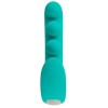 Зеленый вибратор SYLORA Unique Beads Vibrator - 17 см.
