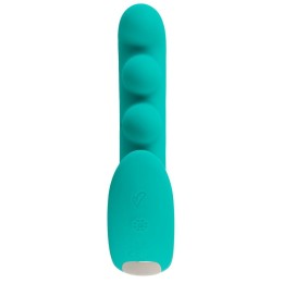 Зеленый вибратор SYLORA Unique Beads Vibrator - 17 см.