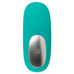 Зеленый вибратор SYLORA Unique Beads Vibrator - 17 см.