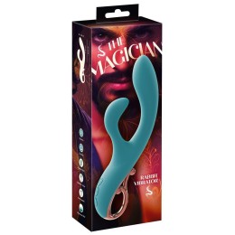 Бирюзовый вибратор-кролик The Magician Rabbit Vibrator - 22,5 см.