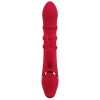 Красный вибратор-кролик с 3 подвижными кольцами Rabbit Vibrator with 3 Moving Rings - 23,7 см.