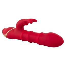 Красный вибратор-кролик с 3 подвижными кольцами Rabbit Vibrator with 3 Moving Rings - 23,7 см.