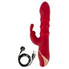 Красный вибратор-кролик с 3 подвижными кольцами Rabbit Vibrator with 3 Moving Rings - 23,7 см.