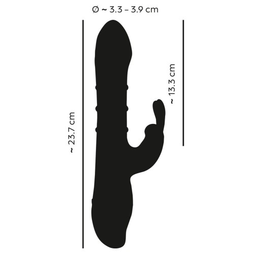 Красный вибратор-кролик с 3 подвижными кольцами Rabbit Vibrator with 3 Moving Rings - 23,7 см.