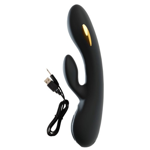 Черный вибратор-кролик с электростимуляцией E-Stim Rabbit Vibrator - 20,5 см.