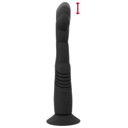 Черный вибратор с поступательными движениями G and P-Spot Thrusting Vibrator - 23 см.