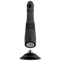 Черный вибратор с поступательными движениями G and P-Spot Thrusting Vibrator - 23 см.
