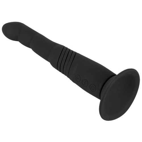 Черный вибратор с поступательными движениями G and P-Spot Thrusting Vibrator - 23 см.