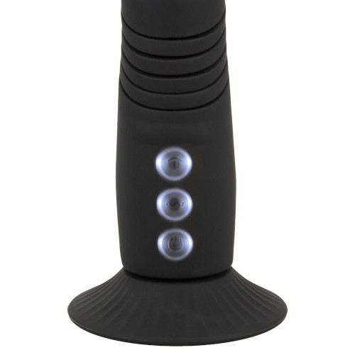 Черный вибратор с поступательными движениями G and P-Spot Thrusting Vibrator - 23 см.