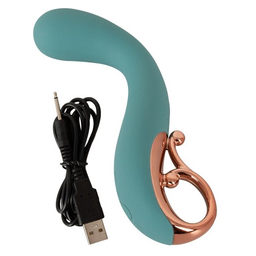 Бирюзовый вибратор для точки G The Magician G-Spot Vibrator - 19 см.